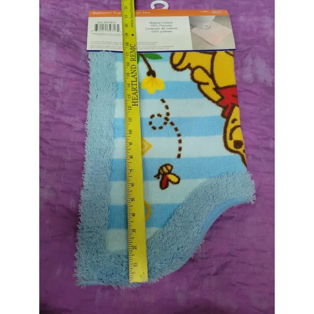Winnie the Pooh Blue U-Shaped Cartoon Bathroom Mat New